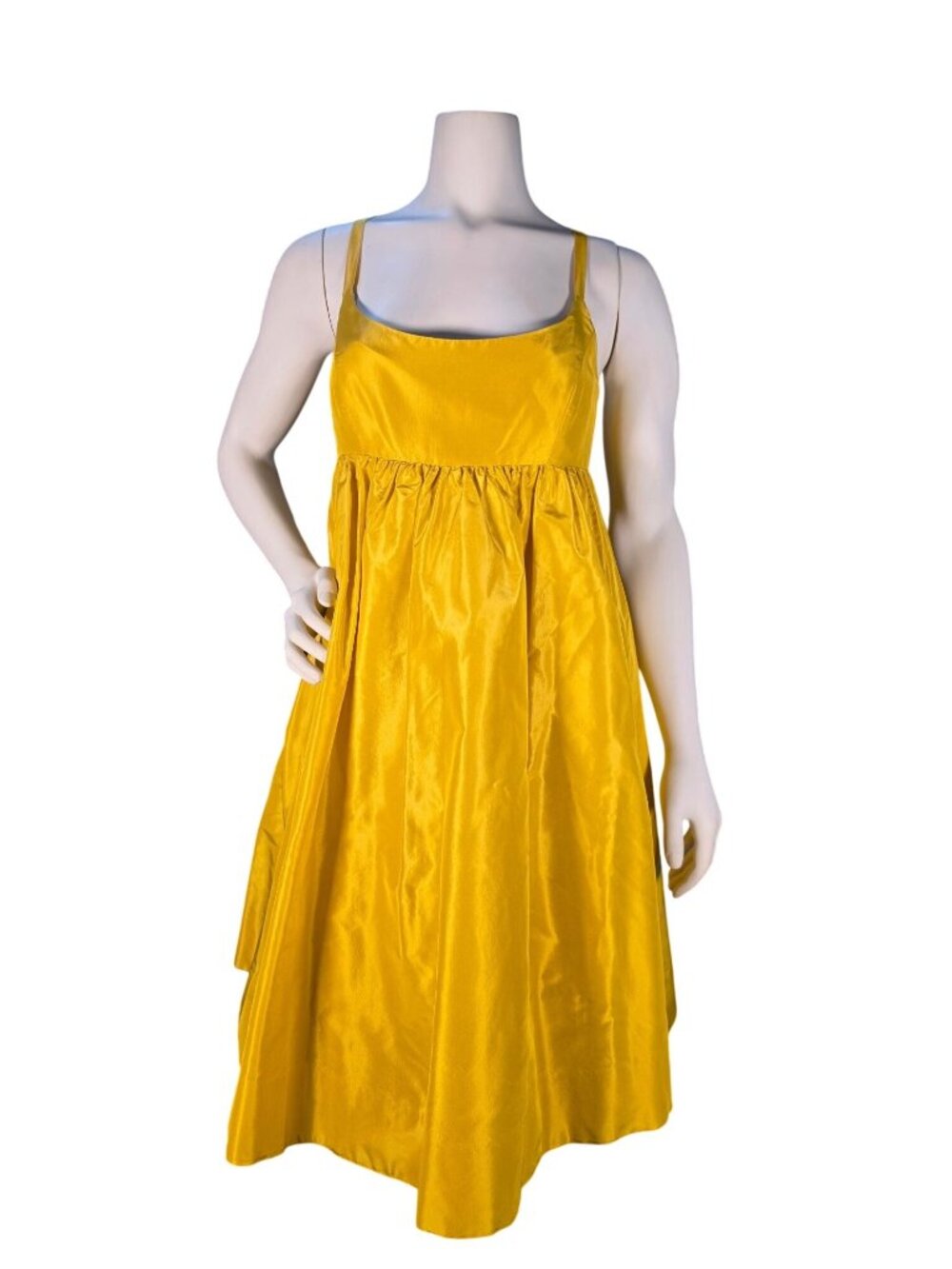 NWT J.Crew Silk Taffeta Babydoll Dress Yellow Gold